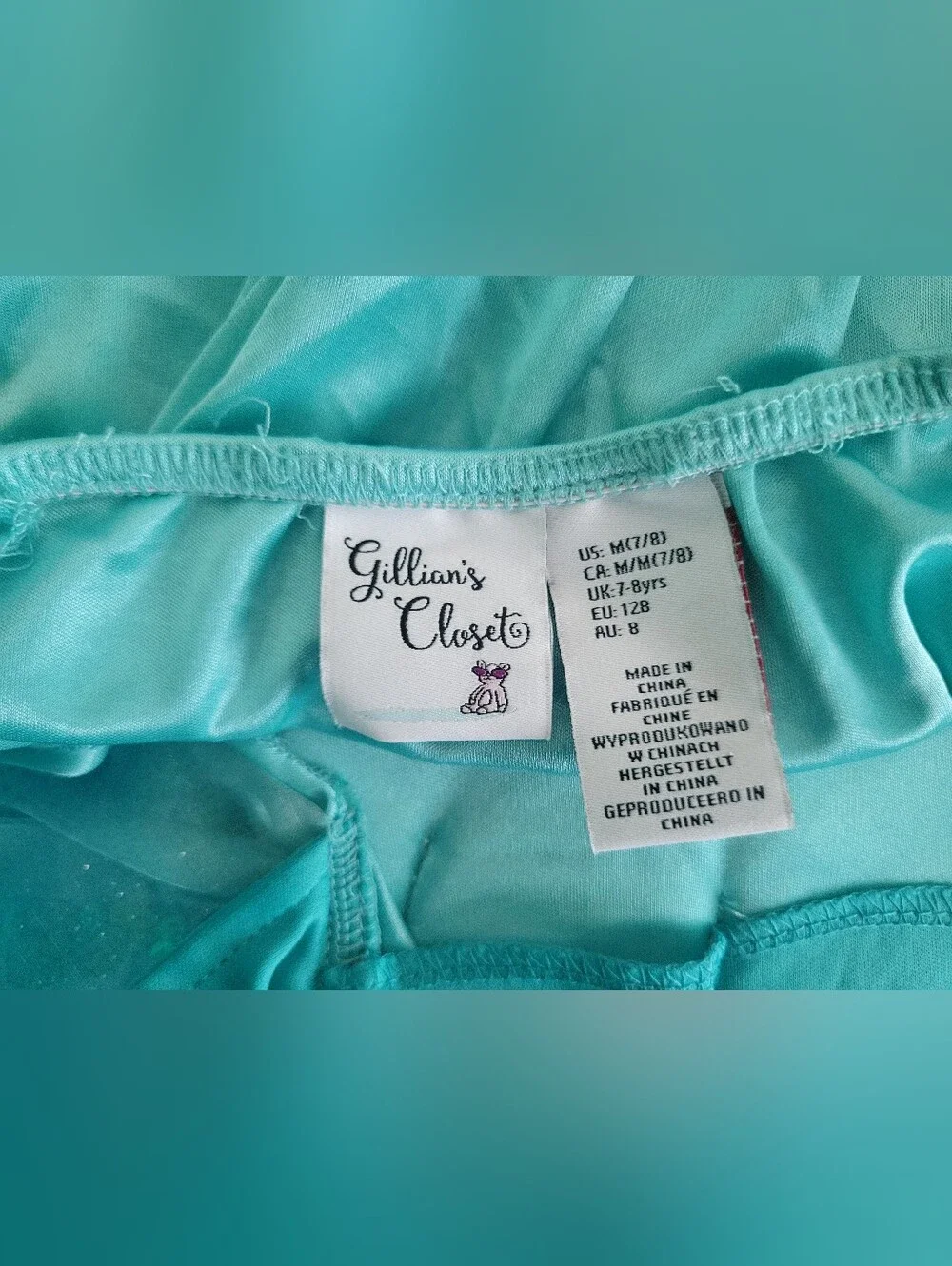 Girls Blue Mermaid Sequin Costume Dress Gillian's Closet Halloween 7/8 Dance